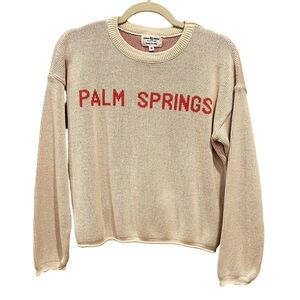 Town Pride Palm Springs Crewneck Sweater Cream Pink Size Small Coastal Beach